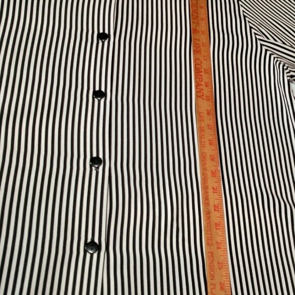 Vintage 90s Claudia Richard Blouse Woman Plus Size 2X Black White Striped NOS - Picture 4 of 15